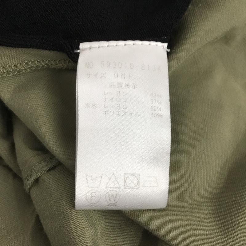 オズモーシス OSMOSIS ニット、セーター 長袖 593010-813K 切替バックロングニットプルオーバー ONE SIZE 無地 黒 / ブラック / X カーキ / カーキ / レディース USED 古着 中古 10144642