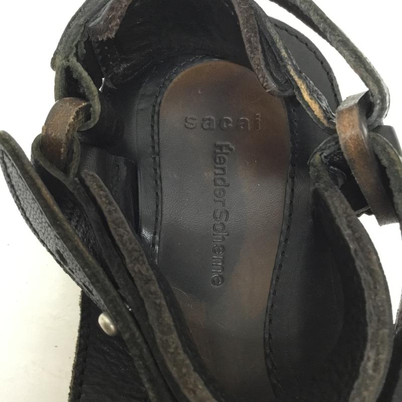 サカイ Sacai サンダル サンダル Hender Scheme エンダースキーマ 無地 黒 / ブラック / X 茶 / ブラウン / メンズ USED 古着 中古 10134720
