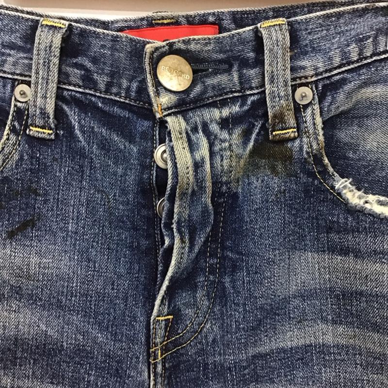 レッドカード RED CARD パンツ デニム、ジーンズ デニムパンツ スリムパンツ カジュアルパンツ ストレッチパンツ 29インチ ダメージ加工 インディゴ / インディゴ / メンズ USED 古着 中古 10135959