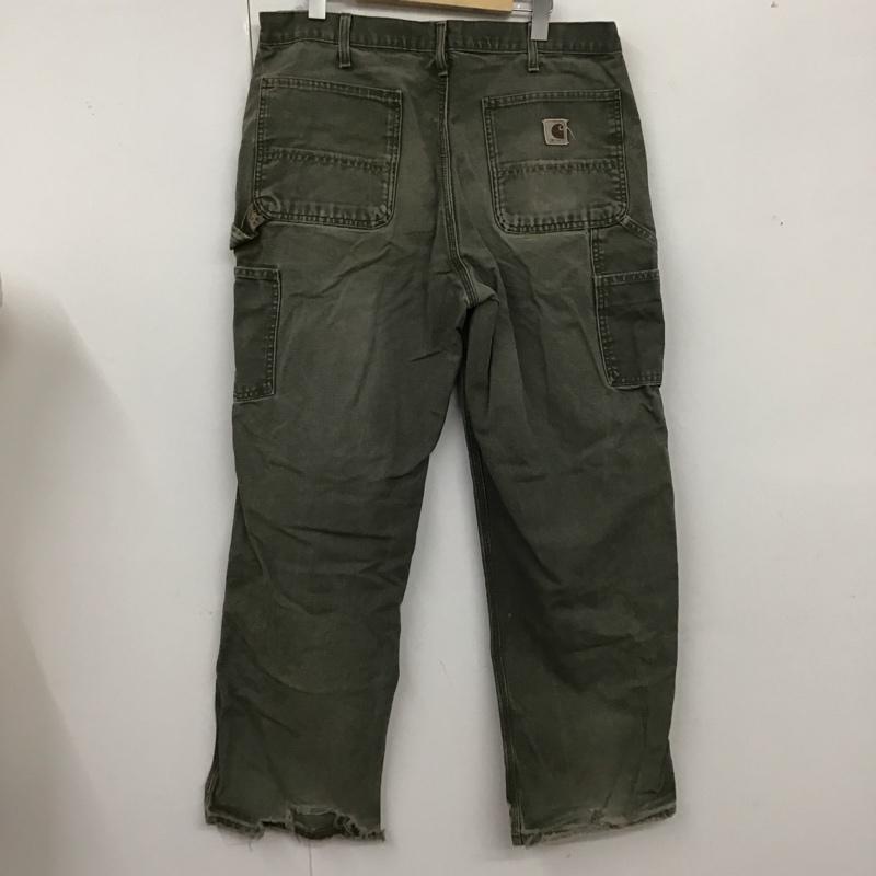 カーハート Carhartt パンツ ワークパンツ、ペインターパンツ B11MOS 35×32 ロゴ、文字 カーキ / カーキ /  メンズ USED 古着 中古 10123670