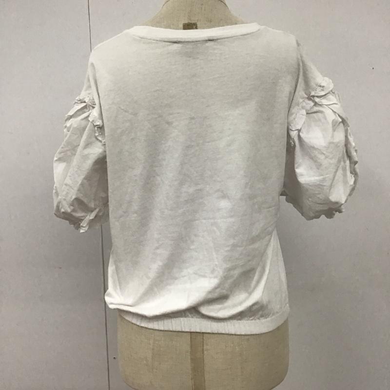 ザラ ZARA カットソー 半袖 4424 322 250 パフスリーブ S 無地 白 / ホワイト /  レディース USED 古着 中古 10109076