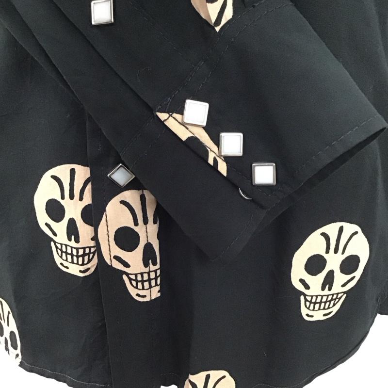 ヒステリックグラマー HYSTERIC GLAMOUR シャツ、ブラウス 長袖 長袖シャツ カラーシャツ ポケットシャツ 長袖カットソー プリントシャツ ロゴ、文字 黒 / ブラック /  メンズ USED 古着 中古 10112145