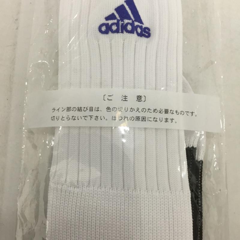 アディダス adidas ファッション小物 ファッション小物 BS2732 サッカー フットサル ストッキング 3ストライプ ゲームソックス ロゴ、文字 白 / ホワイト / X 青 / ブルー / メンズ USED 古着 中古 10132183