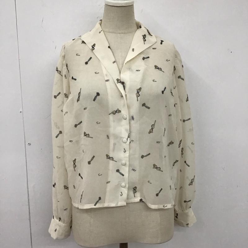 ジュエティ jouetie シャツ、ブラウス 長袖 081820400401-01 クロップド丈 M 総柄 アイボリー / アイボリー / レディース USED 古着 中古 10123087