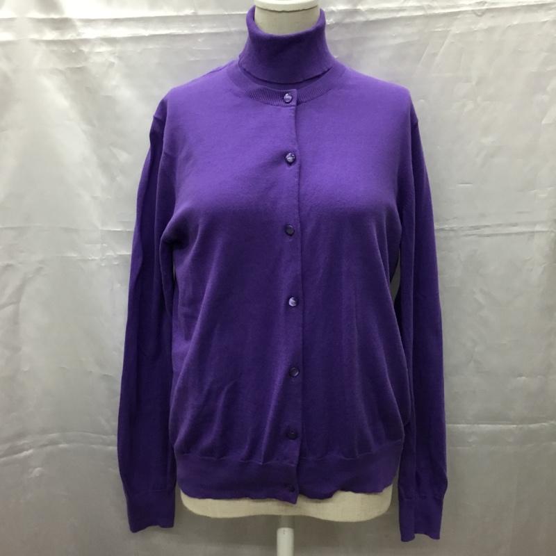 ユナイテッドアローズ UNITED ARROWS アンサンブルニット 長袖 1528-106-0078 UGCB コットン カーディガン ノースリーブニット タートルネック クルーネック 無地 紫 / パープル / レディース USED 古着 中古 10107481