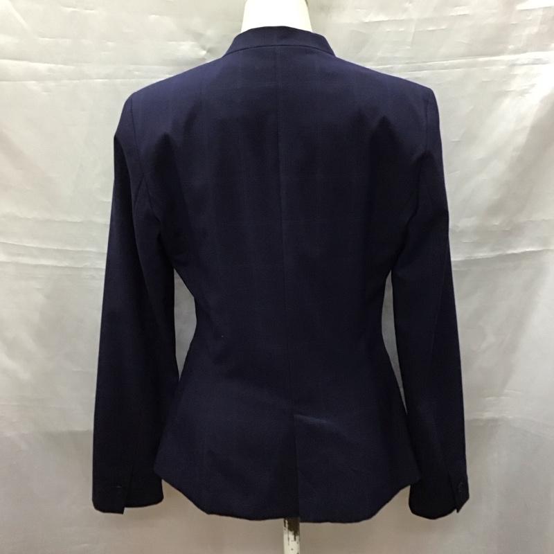 ザラ ZARA ジャケット、上着 ジャケット、ブレザー 2753 121 401 ノーカラー 34 チェック 紺 / ネイビー / レディース USED 古着 中古 10115875