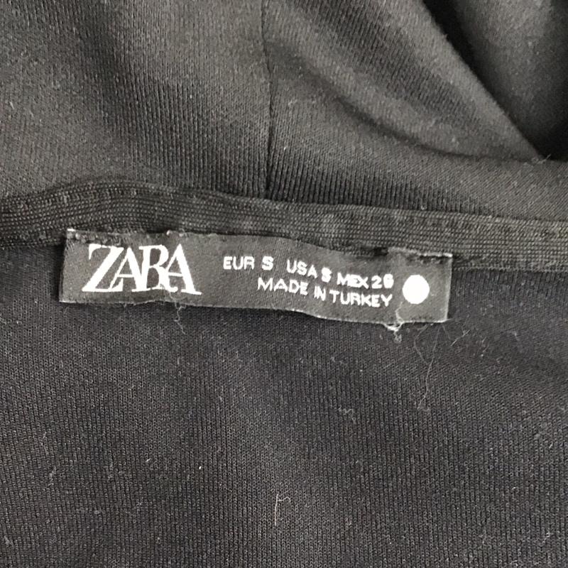 ザラ ZARA パーカー 長袖 長袖パーカー フード付きパーカートレーナー ジップアップパーカー S 無地 黒 / ブラック / レディース USED 古着 中古 10124136