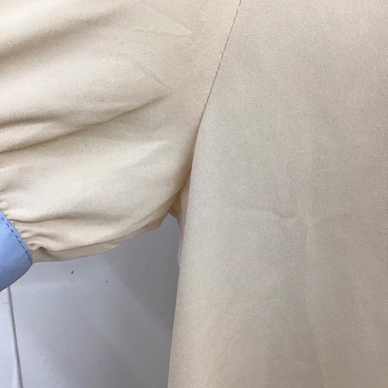 ページボーイ PAGEBOY シャツ、ブラウス 半袖 バイカラー FREE 無地 橙 / オレンジ / X 水色 / ライトブルー / レディース USED 古着 中古 10114062