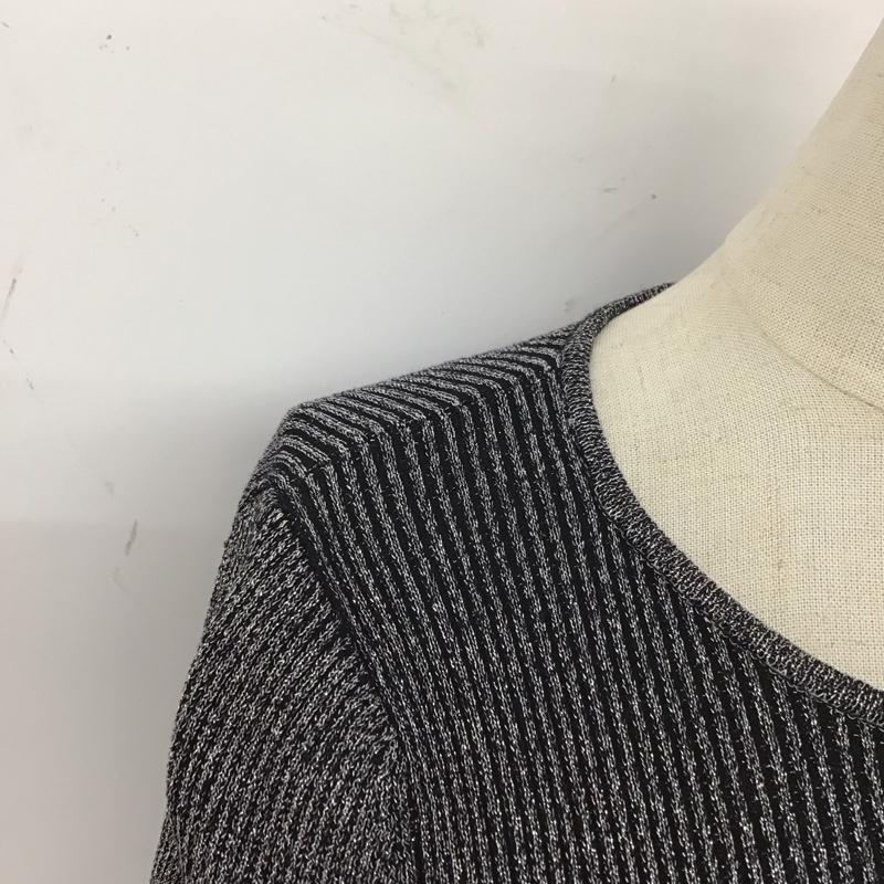 ザラ ZARA カットソー 長袖 3519 168 808 クロップド丈 ラメ S 無地 黒 / ブラック /  レディース USED 古着 中古 10113482
