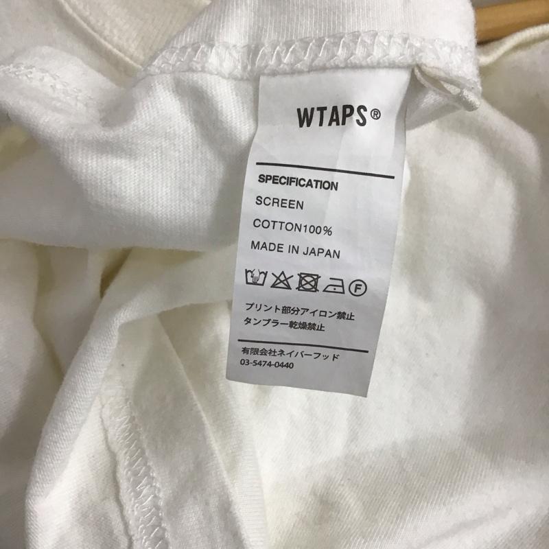 ダブルタップス W)TAPS Tシャツ 半袖 半袖カットソー プリントTシャツ クルーネックカットソー 2 ロゴ、文字 白 / ホワイト / メンズ USED 古着 中古 10128665