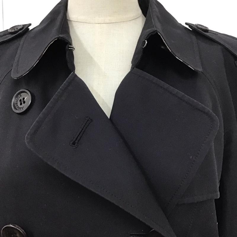 バーバリーロンドン Burberry London コート トレンチコート FR072-615-09 ライナー付き ノバチェック 40 無地 黒 / ブラック / レディース USED 古着 中古 10113020