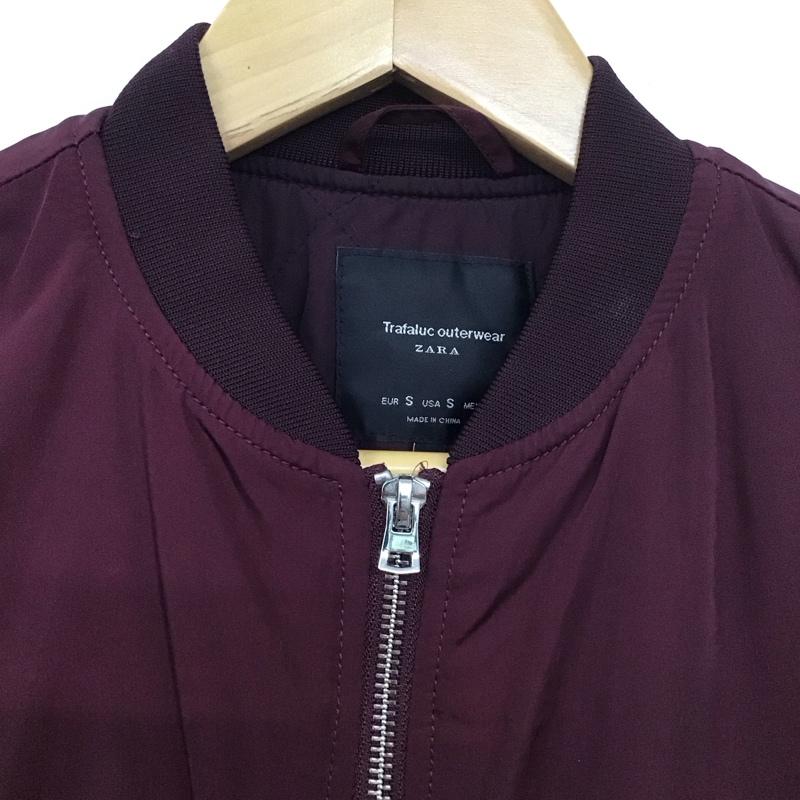 ザラ ZARA ジャケット、上着 ジャンパー、ブルゾン 3427 236 660 S 無地 えんじ / ワインレッド / レディース USED 古着 中古 10131325