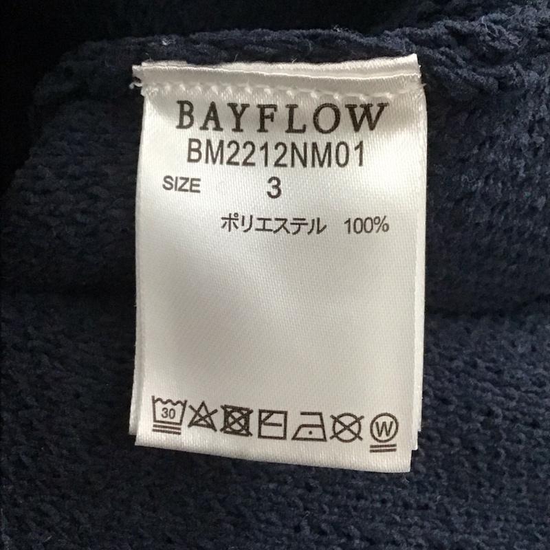 ベイフロー BAYFLOW ニット、セーター 長袖 長袖ニットカットソー クルーネック セーター 3 ロゴ、文字 紺 / ネイビー / メンズ USED 古着 中古 10145843