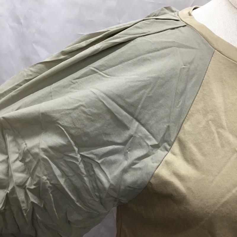 スライ SLY カットソー 半袖 030FSA80-3150 DOCKING PUFF SL TOPS パフスリーブ FREE 無地 灰 / グレー / X ベージュ / ベージュ /  レディース USED 古着 中古 10107447