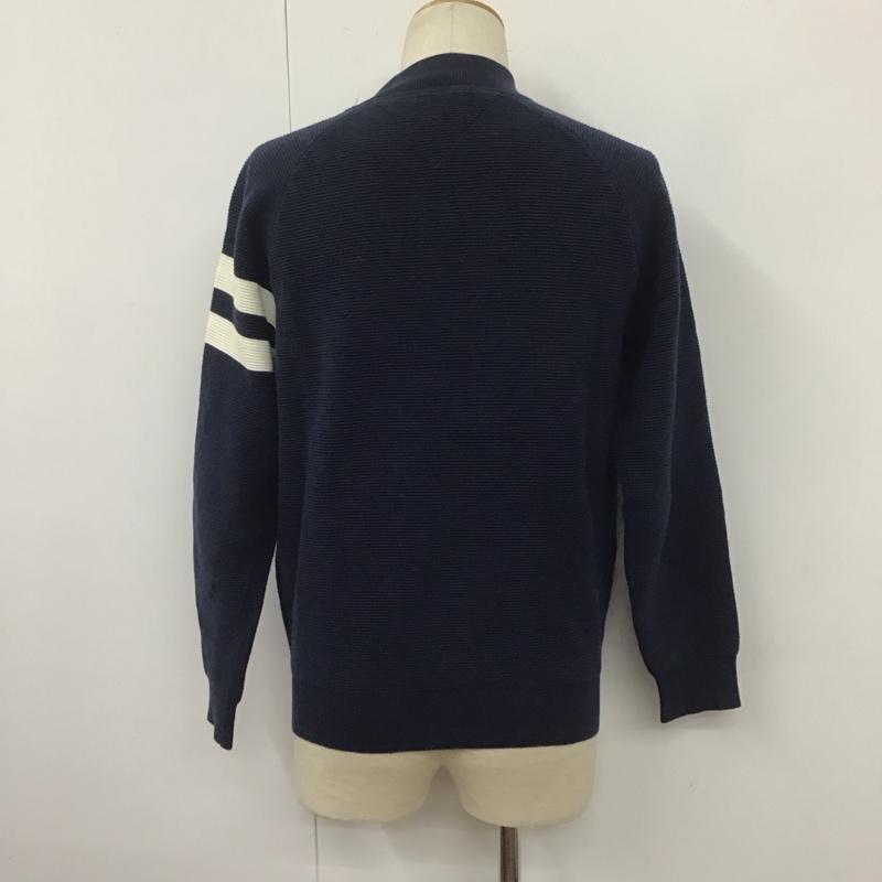 トミーヒルフィガー TOMMY HILFIGER ジャケット、上着 ジャケット、ブレザー ジップアップニットジャケット ノーカラージャケット セーター 長袖ニットカットソー M ロゴ、文字 紺 / ネイビー /  メンズ USED 古着 中古 10109088