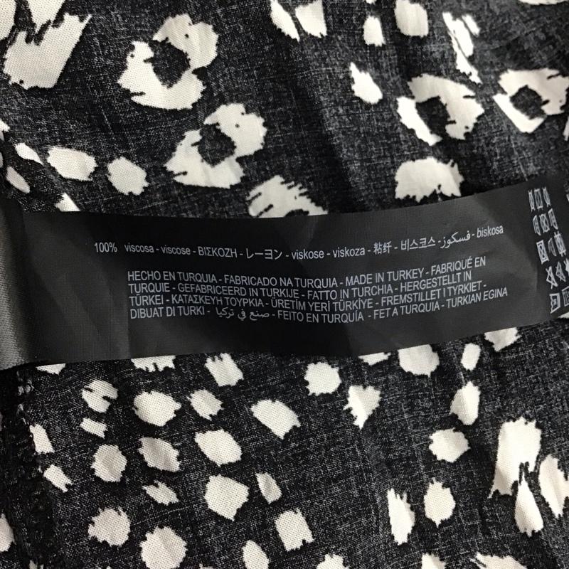 ザラ ZARA ワンピース ロングスカート 七分丈ロングワンピース シャツワンピース 前開きシャツロングワンピース XS ヒョウ柄・レオパード柄 白 / ホワイト / X 黒 / ブラック / レディース USED 古着 中古 10110454