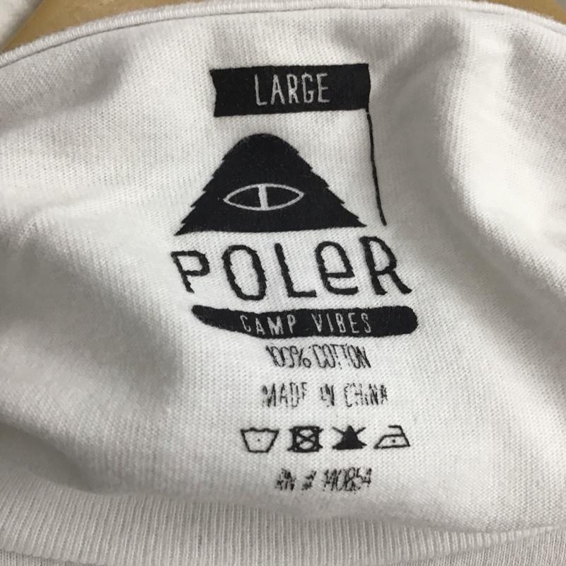 ポーラー POLeR Tシャツ 半袖 半袖カットソー プリントTシャツ クルーネックカットソー L ロゴ、文字 白 / ホワイト / メンズ USED 古着 中古 10139815
