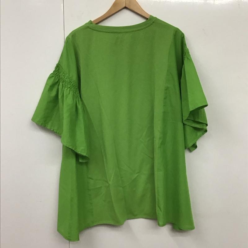 レプシィム LEPSIM カットソー 半袖 LP062439AD 異素材フリルチュニック フリル袖Tシャツ FREE 無地 緑 / グリーン / レディース USED 古着 中古 10131755