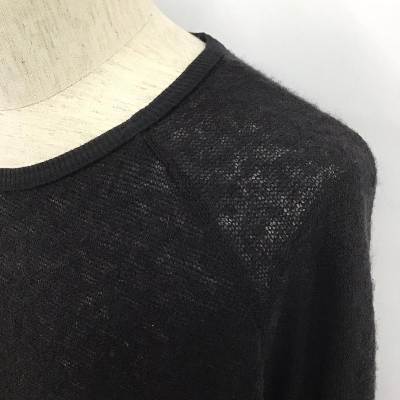 ストフ STOF ニット、セーター 長袖 裾カラー ラグランスリーブ クルーネック M 無地 黒 / ブラック / X 青 / ブルー / メンズ USED 古着 中古 10107815