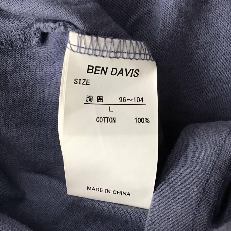 ベンデイビス BEN DAVIS Tシャツ 半袖 半袖カットソー プリントTシャツ クルーネックカットソー L ロゴ、文字 青 / ブルー / レディース USED 古着 中古 10116313