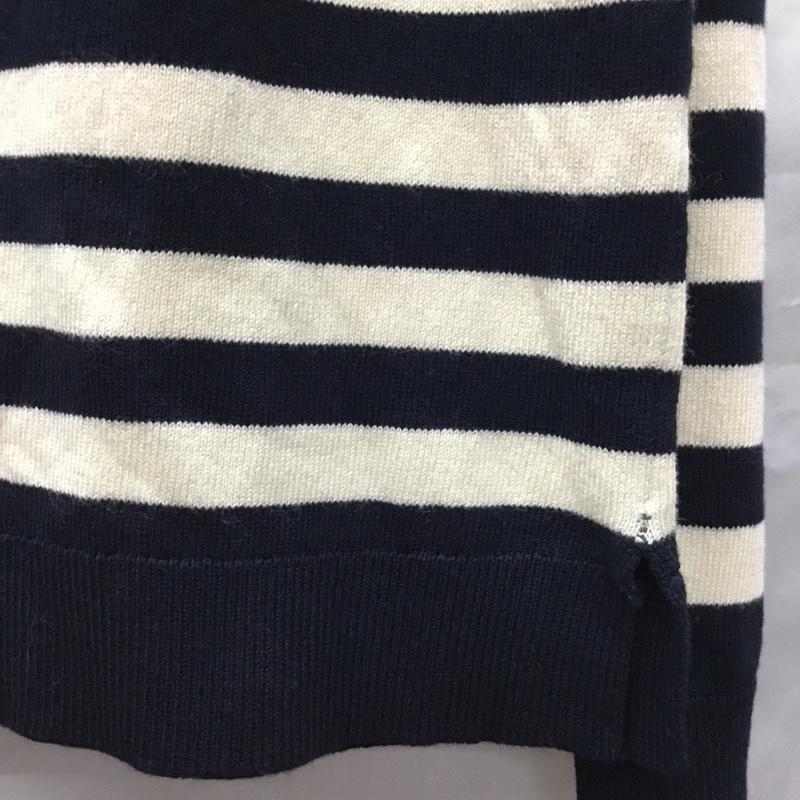 ザラ ZARA ニット、セーター 長袖 S ボーダー柄 紺 / ネイビー / X ベージュ / ベージュ / レディース USED 古着 中古 10121962