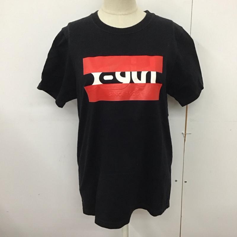 エックスガール X-girl Tシャツ 半袖 半袖カットソー プリントTシャツ クルーネックカットソー 2 ロゴ、文字 黒 / ブラック / レディース USED 古着 中古 10124072