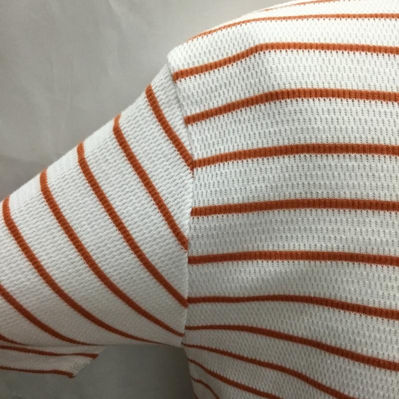 アズールバイマウジー AZUL BY MOUSSY Tシャツ 半袖 半袖カットソー プリントTシャツ クルーネックカットソー ボーダー L ボーダー柄 白 / ホワイト / X 橙 / オレンジ /  メンズ USED 古着 中古 10108948