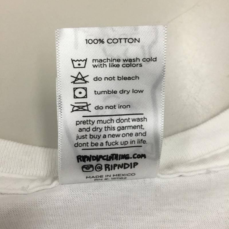 リップンディップ RIPNDIP Tシャツ 半袖 半袖カットソー プリントTシャツ クルーネックカットソー L プリント 白 / ホワイト /  メンズ USED 古着 中古 10114070