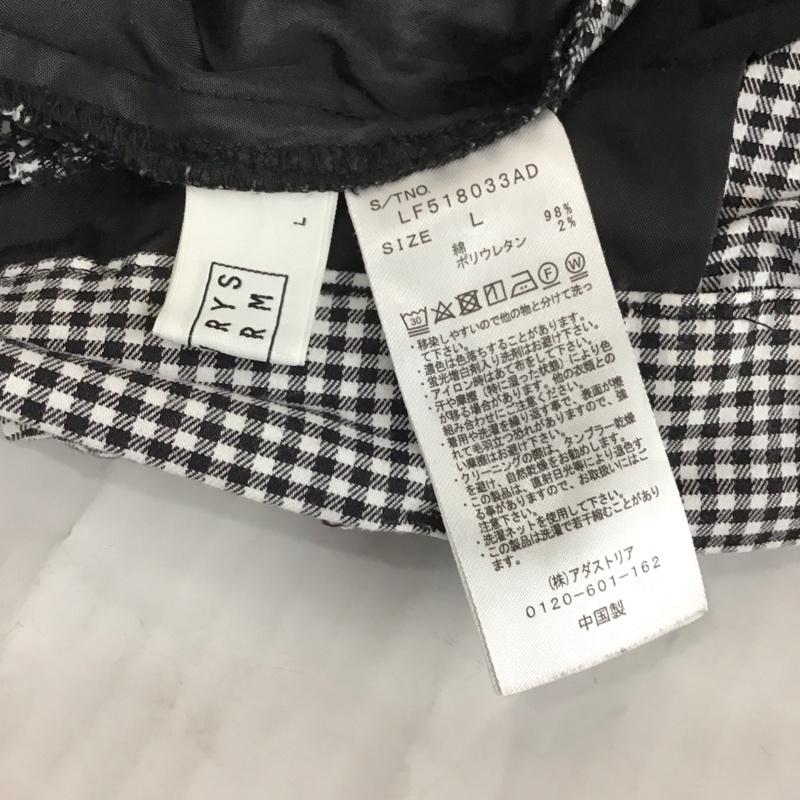 ローリーズファーム LOWRYS FARM ボトムス ボトムス LF518033AD ギンガムチェック ワイドパンツ タックパンツ L チェック 黒 / ブラック / X 白 / ホワイト / レディース USED 古着 中古 10118749
