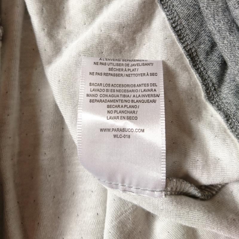 パラスコ PARASUCO Tシャツ 長袖 S 無地 X 刺繍 灰 / グレー / メンズ USED 古着 中古 10002078