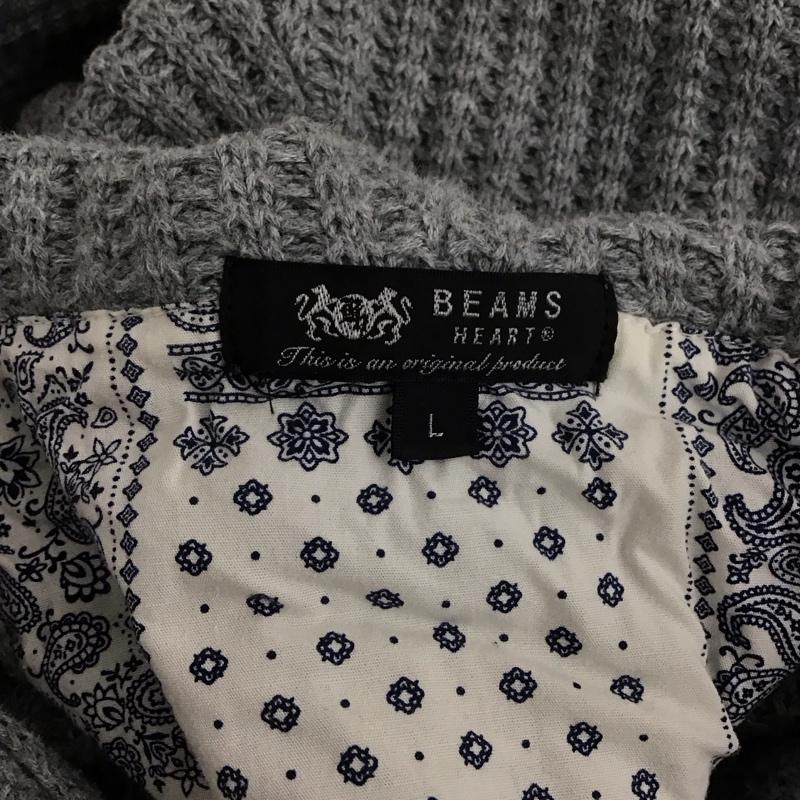 ビームス ハート BEAMS HEART パーカー 長袖 長袖パーカー ジップアップパーカー スウェット L 無地 灰 / グレー / メンズ USED 古着 中古 10126261