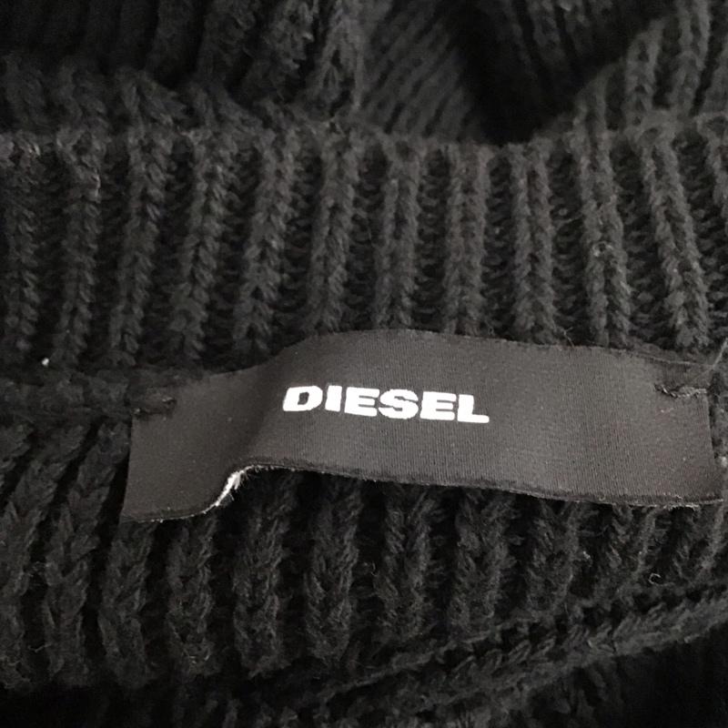 ディーゼル DIESEL ニット、セーター 長袖 長袖ニットカットソー ニット セーター クルーネックニット ダメージ加工 S 無地 黒 / ブラック /  レディース USED 古着 中古 10111516