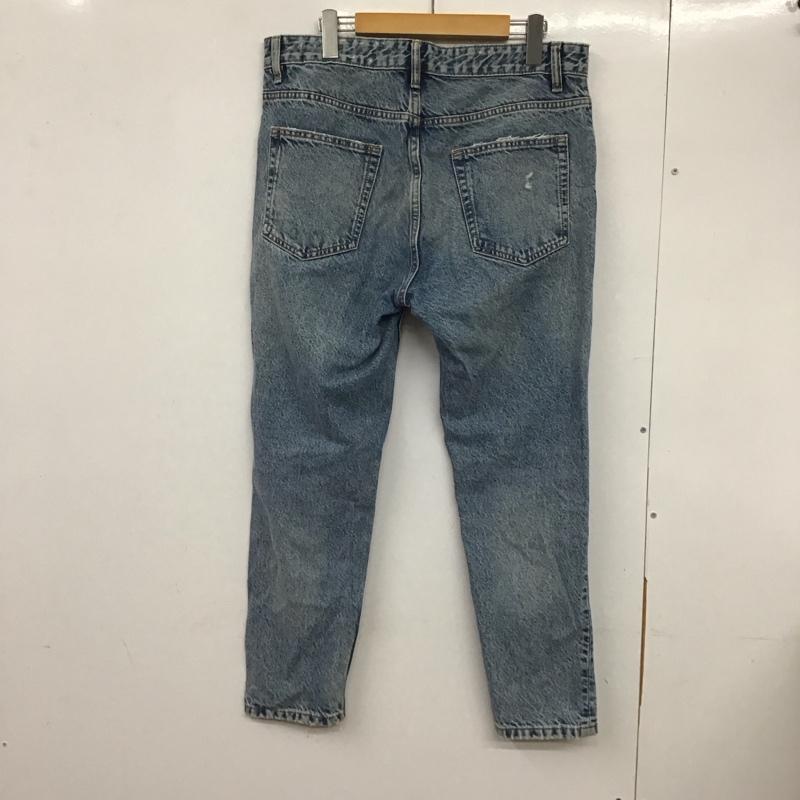 ザラ ZARA パンツ デニム、ジーンズ デニムパンツ ワイドパンツ カジュアルパンツ 40 ダメージ加工 インディゴ / インディゴ / メンズ USED 古着 中古 10132704