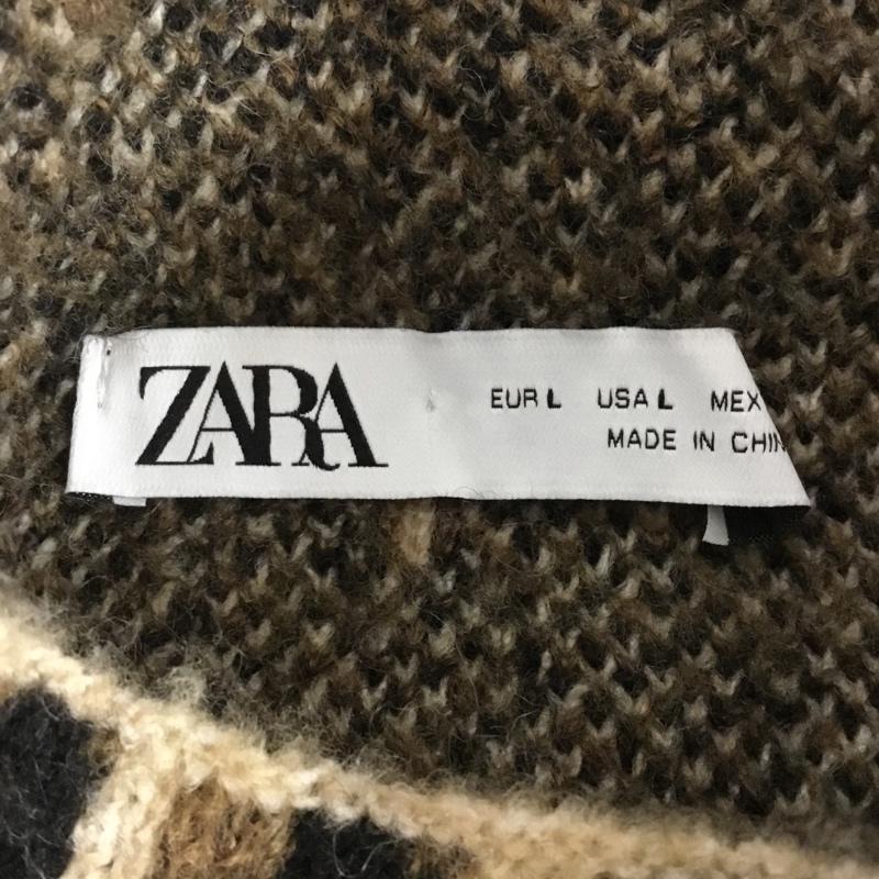 ザラ ZARA ニット、セーター 長袖 長袖ニットカットソー ニット セーター タートルネックニット L ヒョウ柄・レオパード柄 マルチカラー / マルチカラー /  レディース USED 古着 中古 10110084