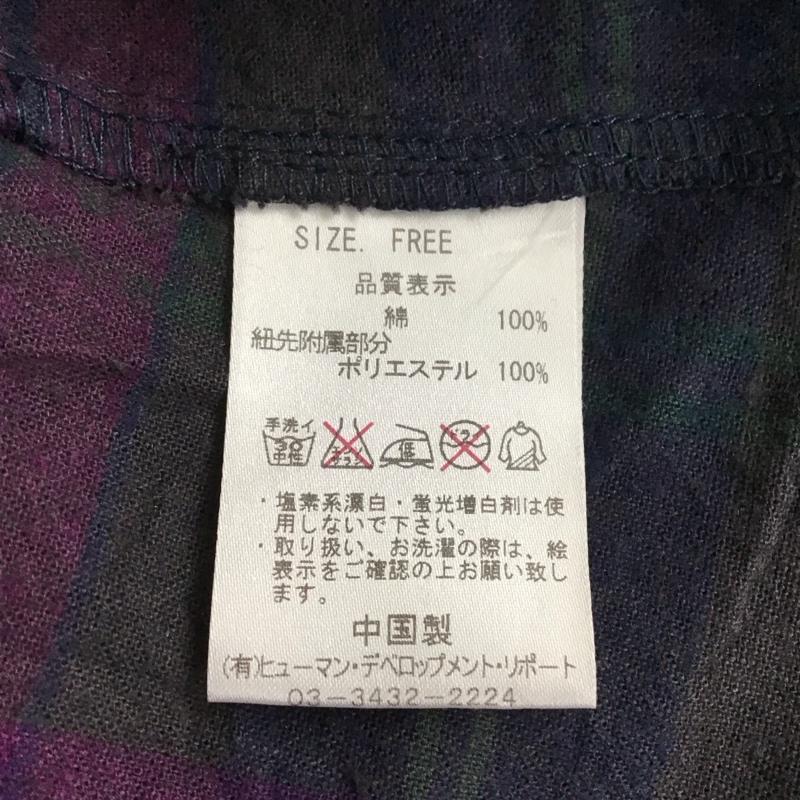 クリスタルボール CRYSTAL BALL シャツ、ブラウス 長袖 ボストンテリア フリル チュニック FREE チェック 紫 / パープル / X 紺 / ネイビー / X ダークグレー / ダークグレー / レディース USED 古着 中古 10115428