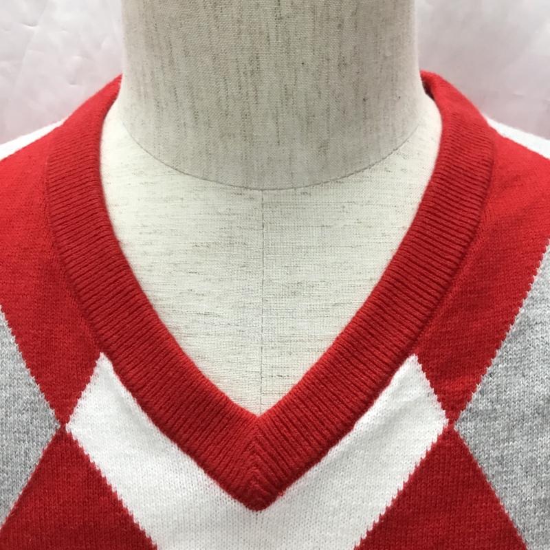 トミーヒルフィガー TOMMY HILFIGER ベスト ベスト 49-2233801 Vネック タグ付き M アーガイル柄 赤 / レッド / X 灰 / グレー / X 白 / ホワイト / X 紺 / ネイビー / メンズ USED 古着 中古 10112875