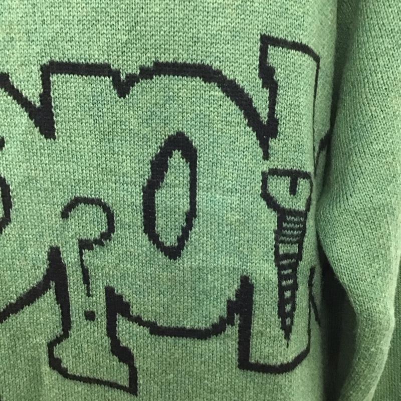リアルバイ REAL BUY ニット、セーター 長袖 M ロゴ、文字 カーキ / カーキ / メンズ USED 古着 中古 10106415