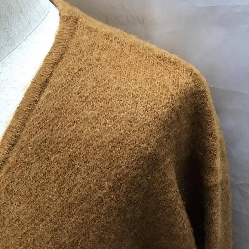 スリック SLICK カーディガン 長袖 5162506 Vネック モヘヤ混 2 無地 茶 / ブラウン / メンズ USED 古着 中古 10118024