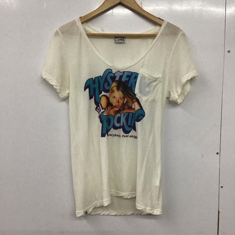 ヒステリックグラマー HYSTERIC GLAMOUR Tシャツ 半袖 半袖カットソー プリントTシャツ クルーネックカットソー FREE プリント 白 / ホワイト / レディース USED 古着 中古 10136283