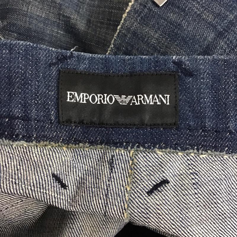 エンポリオアルマーニ EMPORIO ARMANI パンツ デニム、ジーンズ デニムパンツ ワイドパンツ ストレートパンツ カジュアルパンツ 無地 インディゴ / インディゴ /  メンズ USED 古着 中古 10123559