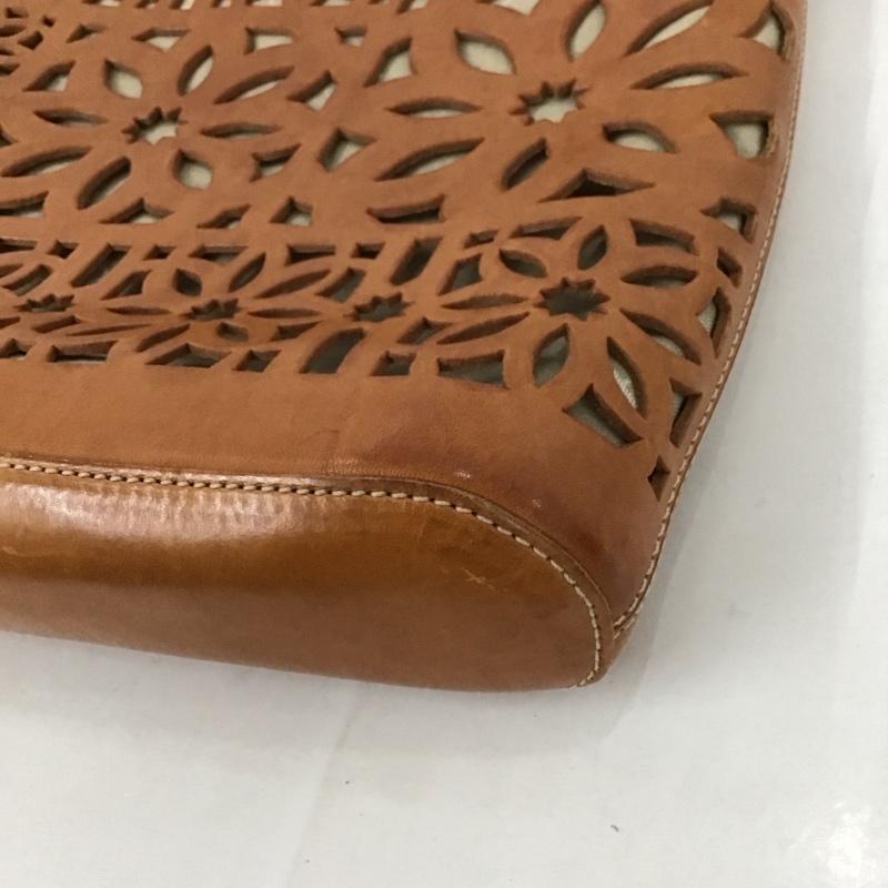 ゲンテン genten ショルダーバッグ ショルダーバッグ マルチカットワーク レザー 茶 / ブラウン / レディース USED 古着 中古 10125674