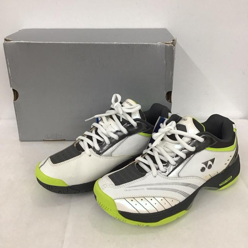 ヨネックス YONEX スニーカー スニーカー テニスシューズ パワークッション SHT-205D 24cm 箱有 24.0cm ロゴ、文字 白 / ホワイト / X 黒 / ブラック / X 黄 / イエロー / レディース USED 古着 中古 10135354