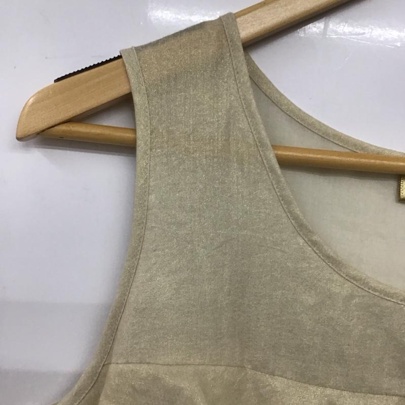 スピックアンドスパンノーブル Spick and Span Noble カットソー 半袖 ノースリーブカットソー サイドジップ クルーネック 無地 ベージュ / ベージュ / レディース USED 古着 中古 10133028