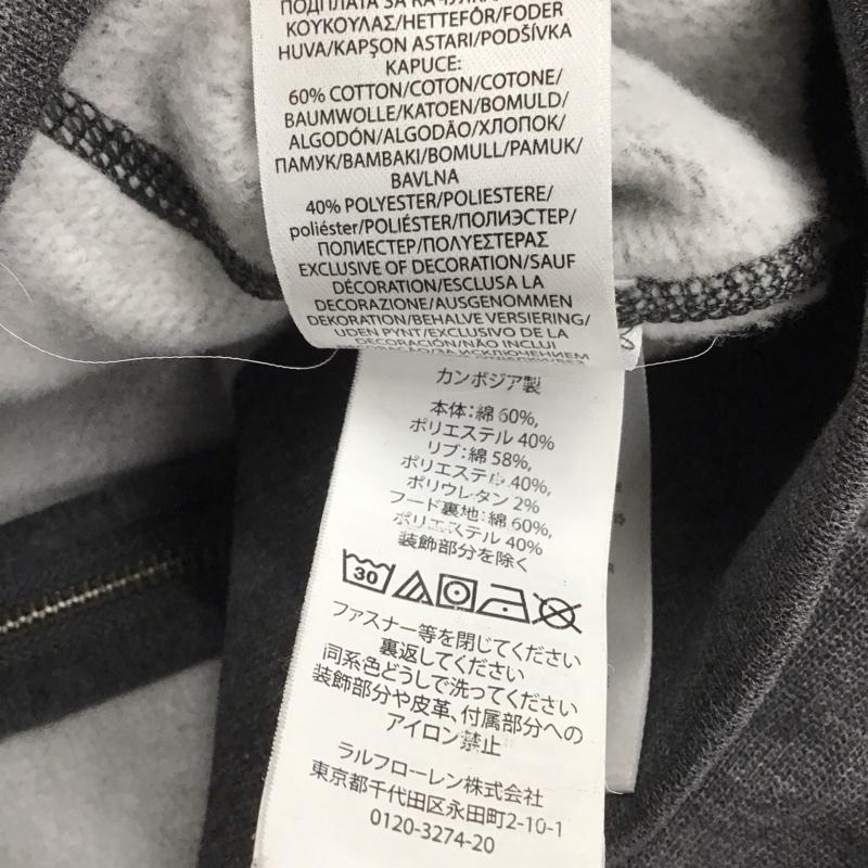ポロラルフローレン POLO RALPH LAUREN パーカー 長袖 長袖パーカー フード付きパーカー 刺繍スウェット トレーナー ジップアップパーカー S ロゴ、文字 灰 / グレー / メンズ USED 古着 中古 10107317