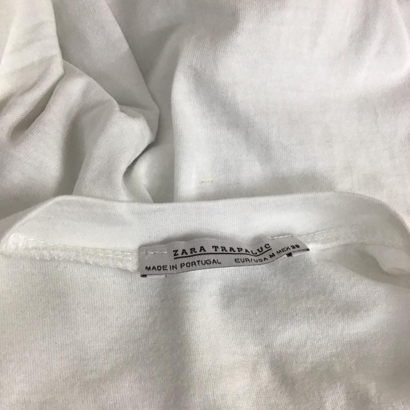 ザラ ZARA TRAFALUC Tシャツ 半袖 5580 302 020 リメイク風 クルーネック ロゴ M 白 / ホワイト / レディース USED 古着 中古 10113487
