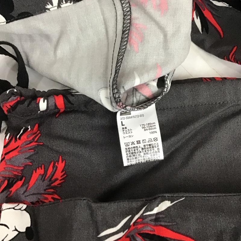 ジーユー GU セットアップ セットアップ 372-334415 GU×UNDERCOVER パジャマ ミッキー セットアップ 半袖シャツ ハーフパンツ L プリント 黒 / ブラック / メンズ USED 古着 中古 10107094