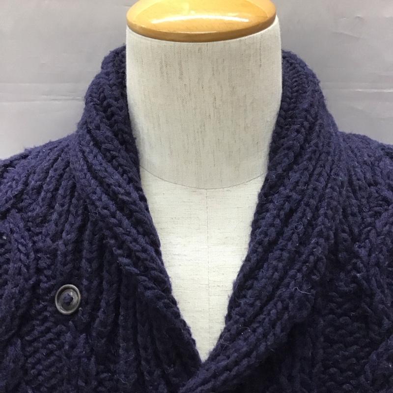 エーグル AIGLE カーディガン 長袖 長袖ニットカーディガン リブニットカーディガン 前ボタン M 無地 紺 / ネイビー / メンズ USED 古着 中古 10111691