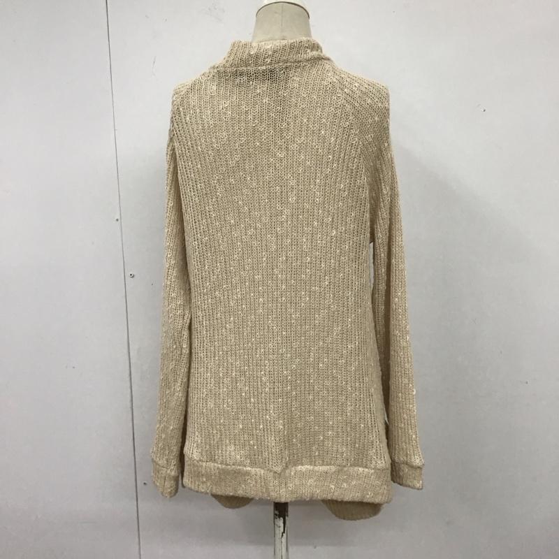 セシルマクビー CECIL McBEE カーディガン 長袖 長袖カーディガン 長袖カットソー ノーカラージャケット 前開カーディガン M 無地 ベージュ / ベージュ / レディース USED 古着 中古 10117881