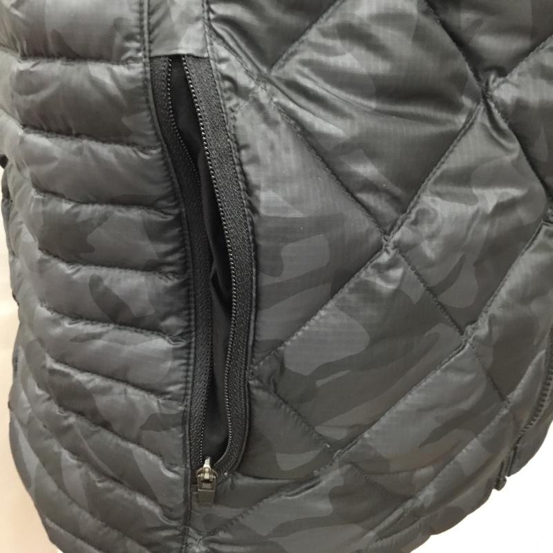 エディーバウアー Eddie Bauer ベスト ベスト 0317979 ダウンジャケット ジップアップジャケット アウター XS 総柄 黒 / ブラック / メンズ USED 古着 中古 10108235