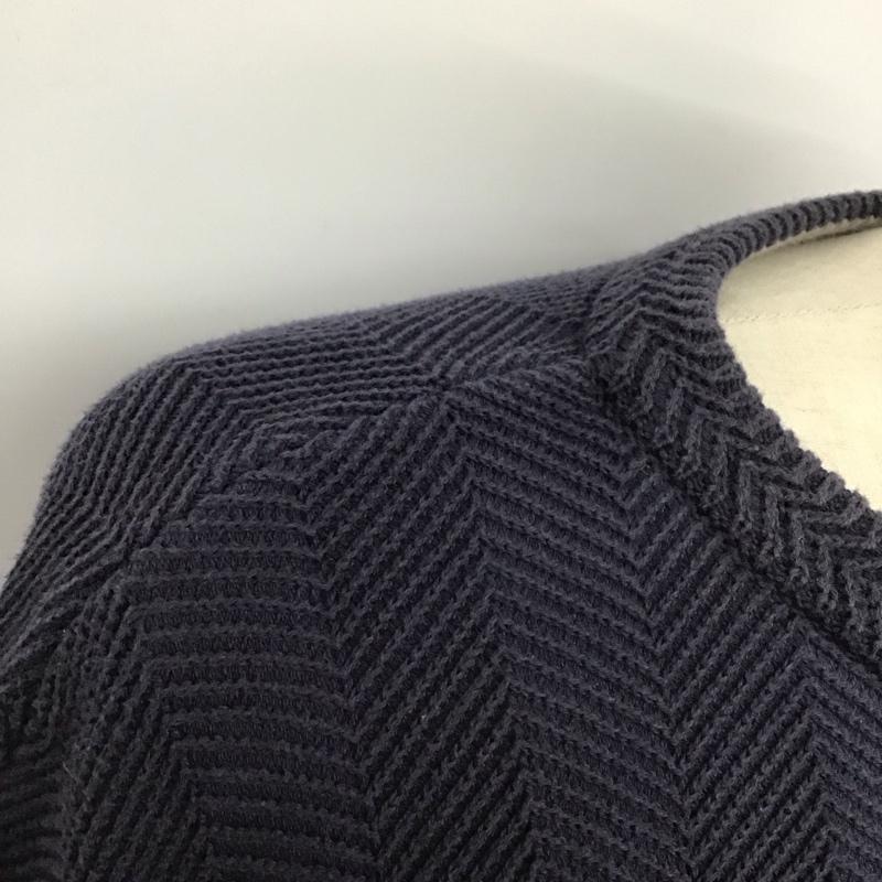 チャップス CHAPS ニット、セーター 長袖 長袖ニットカットソー ニット セーター クルーネックニット XXL ストライプ 紺 / ネイビー / メンズ USED 古着 中古 10124598